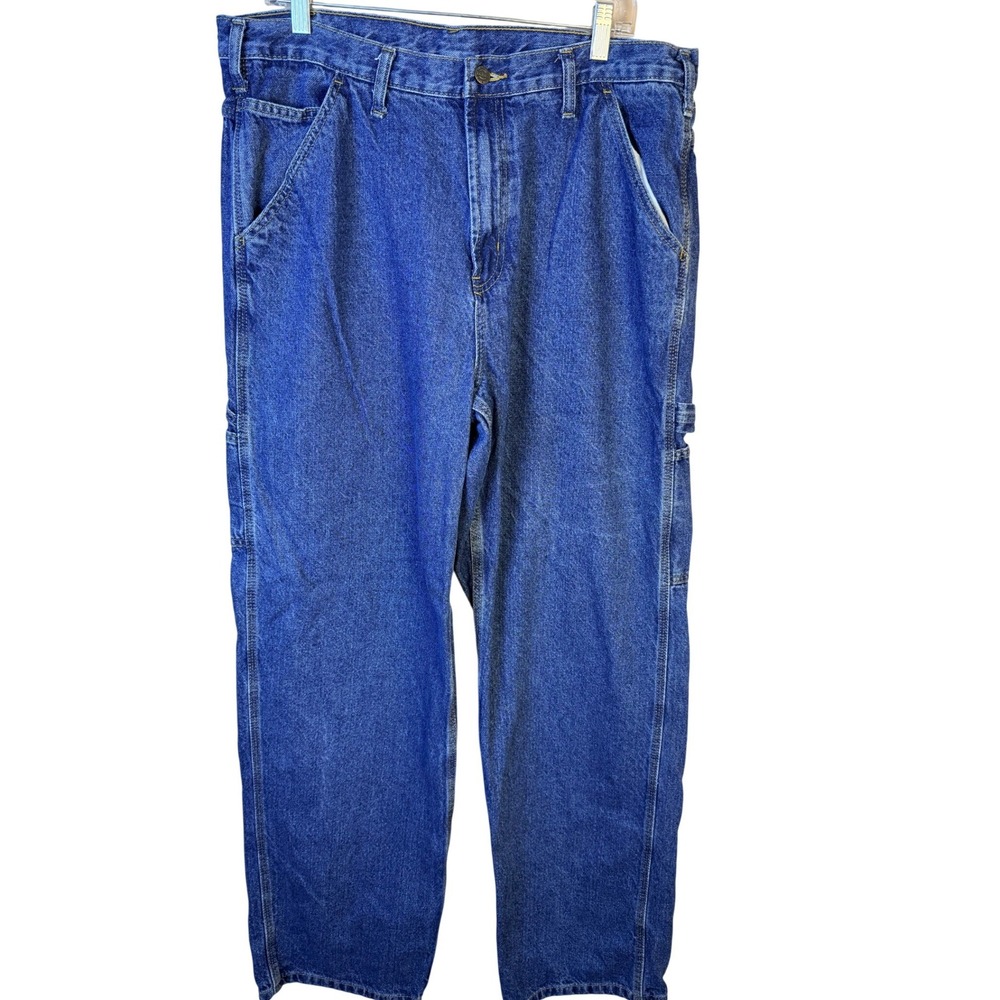 Rural King Mens Carpenter Jeans Blue Denim Work Pants 38x34 Medium Wash Cotton